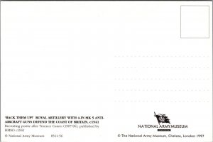 Military Art Postcard - Anti Aircraft Guns Defend The Coast, Unused RR22384