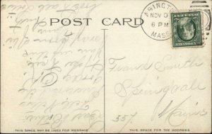 Brockton MA Flying Squadron Fire Engine & Crew c1910 Postcard