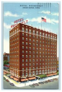 1947 Hotel Roosevelt Building Cedar Rapids Iowa IA Posted Vintage Postcard