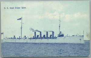 MILITARY SHIP US SCOUT CRUISER SALEM ANTIQUE POSTCARD