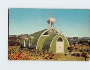 Postcard El Carmelo Chapel, Italian Swiss Colony Vineyards, Asti, California