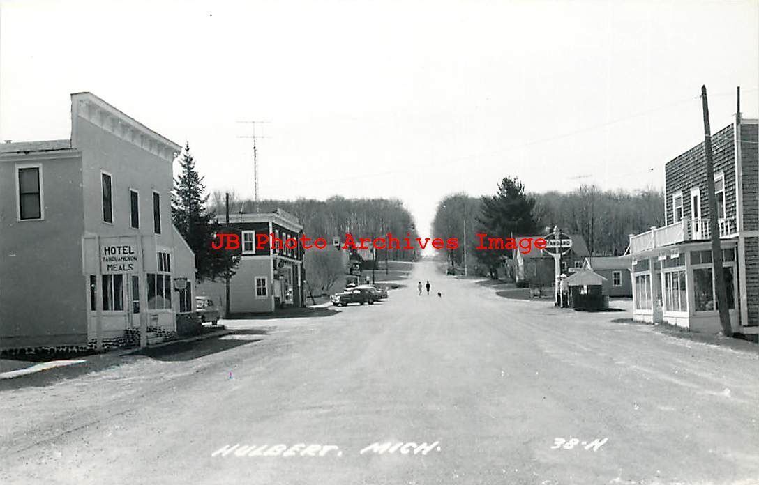 MI, Hulbert, Michigan, RPPC, Street Scene, Standard Gas Station, Cook
