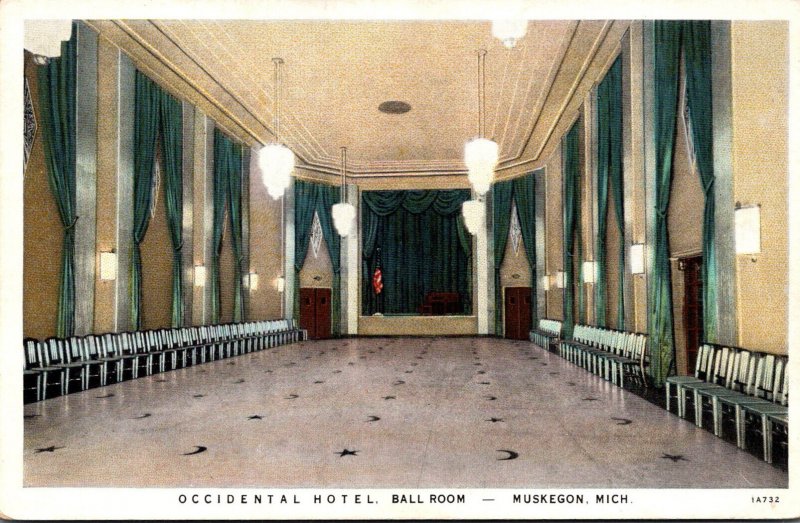 Michigan Muskegon Occidental Hotel Ball Room Curteich