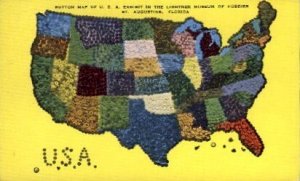 Button Map of the U.S. - St Augustine, Florida FL