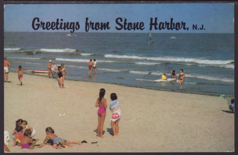 Greetings From Stone Harbor,NJ Postcard BIN