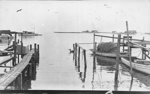 J79/ St Petersburg Florida RPPC Postcard c1910 Harbor Dock Scene Boats 118