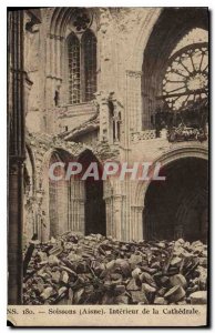 Old Postcard Soissons Interior of the Cathedral