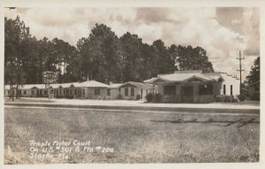 VINTAGE POSTCARD TEMPLE MOTOR COURT ON US ROUTE 301 STARKE FLORIDA RPPC MINT