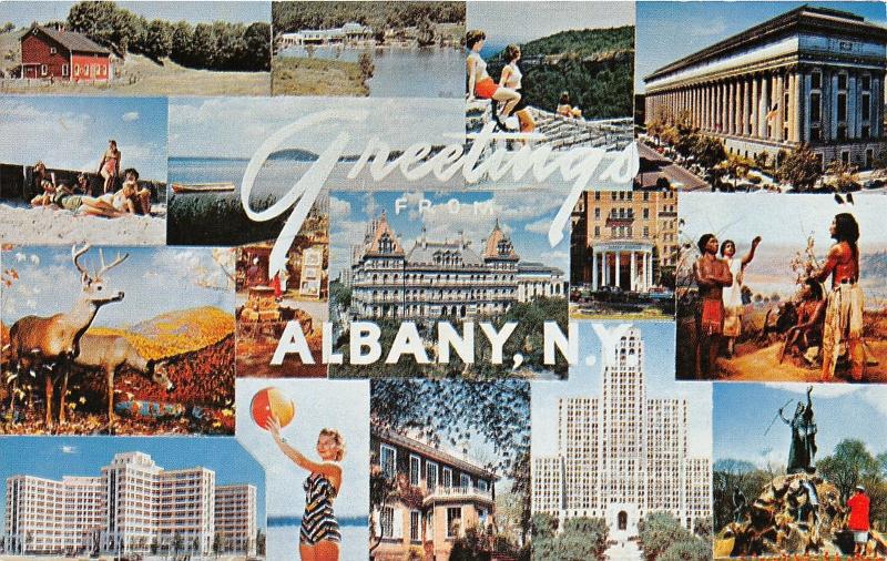 Albany New York~16 Views~Hospital-Thacher Park-Festival~Bathing Beauty~Info Back