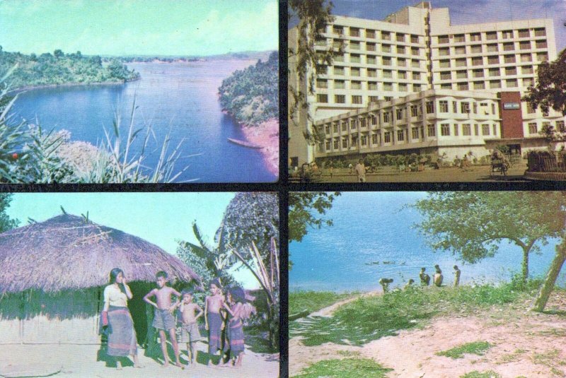 VINTAGE CONTINENTAL SIZE POSTCARD MULTIPLE VIEWS OF DHAKKAR BANGLADESH