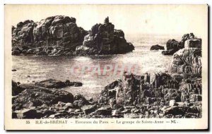 Old Postcard Island Brehat about The Peacock of St. Anne group