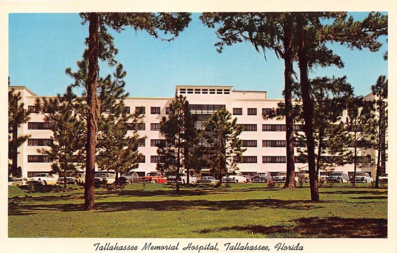 Tallahassee Florida Memorial Hospital~50s Cars Parked in Foreground~1960s Pc