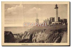 Postcard Old Lighthouse St Mathieu lighthouse and ruins of the abbey & # 39an...