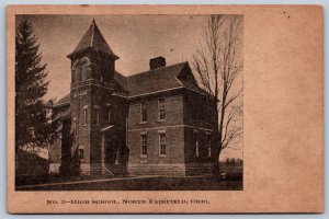 K48/ North Fairfield Ohio Postcard c1910 High School Building 376