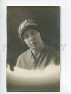 286730 RUSSIA KEM Sad Woman 1930 year Vintage REAL PHOTO