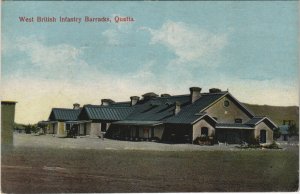 PC PAKISTAN, QUETTA, WEST BRITISH INFANTRY BARRACKS, Vintage Postcard (b43233)