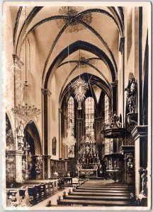 VINTAGE CONTINENTAL SIZE POSTCARD INTERIOR OF THE MARIEN CHURCH DORTMUND GERMANY