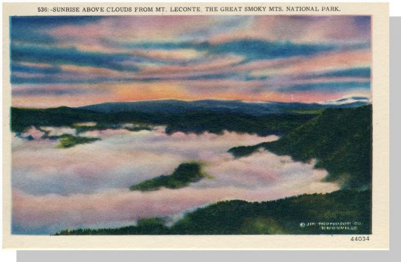 Smoky Mountains National Park, North Carolina/NC-TN Postcard, Sunrise, Nr Mint!