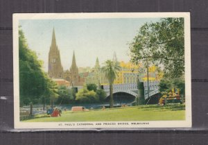 VICTORIA, MELBOURNE, St. PAUL'S CATHEDRAL, PRINCES BRIDGE, c1950 ppc., unused.