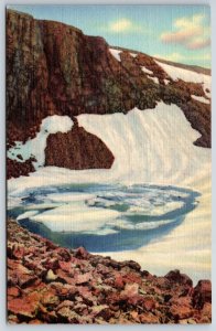 Rocky Mountain National Park Colorado~Iceberg Lake~Linen Postcard