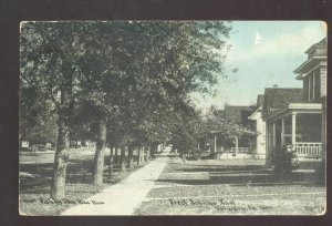 OELWEIN IOWA RESIDENCE FIRST AVENUE STREET SCENE VINTAGE POSTCARD 1909