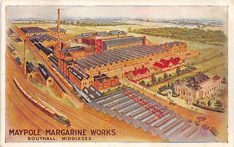 Maypole Margarine Workds Southall, Middlesex Advertising Writing on back 