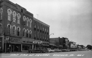 Real Photo Postcard East Side of Square in Osceola, Iowa~121293