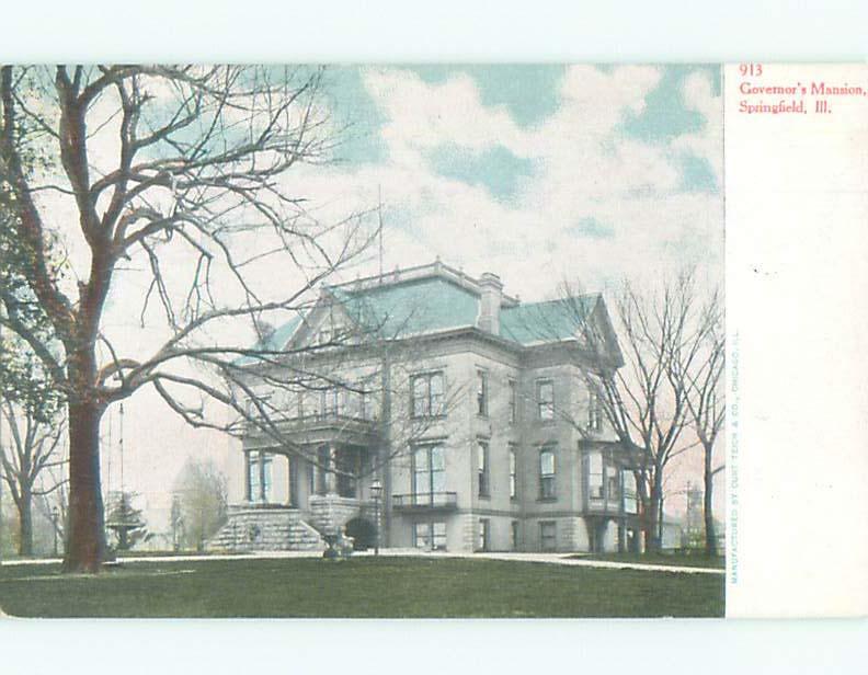 Pre-1907 GOVERNORS MANSION Springfield Illinois IL n7014