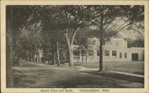 Yarmouthport Cape Cod MA Street View & Bank c1910 Postcard