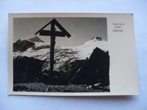 Old rppc JESUS CROSS ON SNOWY MOUNTAIN in Zillertal Tyrol Austria Postcard y6567