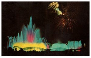 New York World's Fair 1964 Fountain of Planets  at night