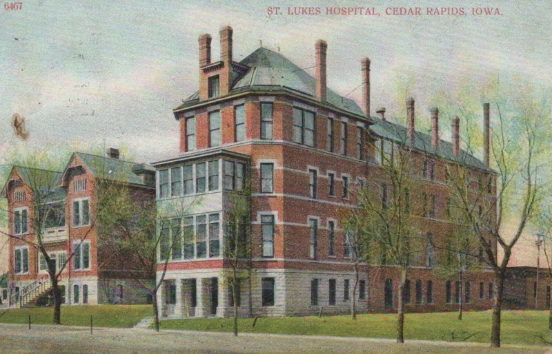 Postcard St Luke's Hospital Cedar Rapids Iowa IA