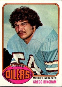 1976 Topps Football Card Gregg Bingham Houston Oilers sk4602