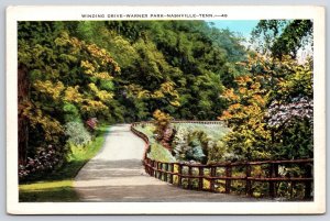 Nashville Tennessee, Winding Drive Warner Park Pathway Landscapes Old Postcard