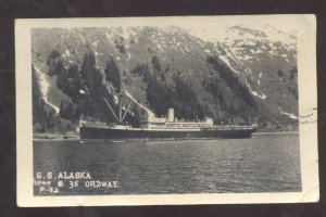 RPPC KETCHIKAN ALASKA SS ALASKA SHIP BOAT ORDWAY VINTAGE REAL PHOTO POSTCARD