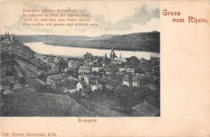 Remagen Germany Gruss vom Rhein birds eye view of area antique pc Z13027