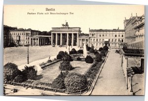 Postcard  Germany Berlin -Pariser Platz with Brandenburg Gate