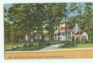 Vintage Postcard RM-26 West Haven Suburb Rocky Mountain North Carolina # 2037