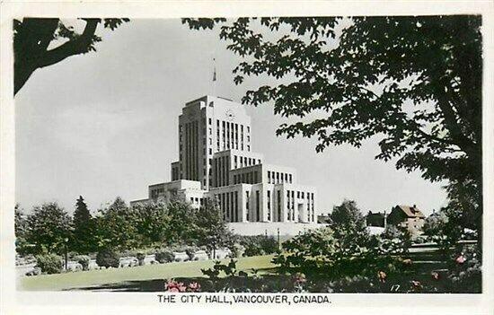 Canada, Vancouver, B.C., RPPC, City Hall, Hand Colored