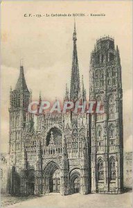 139 Old Post Card cathedral of Rouen together