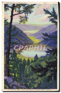 Old Postcard The Lakes road about Gerardmer Vosges