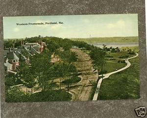PORTLAND ME MAINE WESTERN PROMENADE c1910 postcard