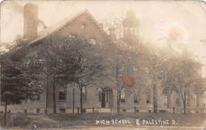 J57/ East Palestine Ohio RPPC Postcard c1910 High School Building 301