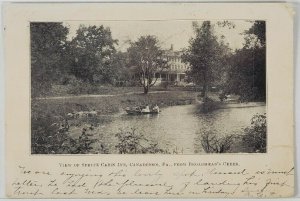 Canadensis Pa Spruce Cabin Inn 1906 to Second Ave Ashbury Park NJ Postcard N6