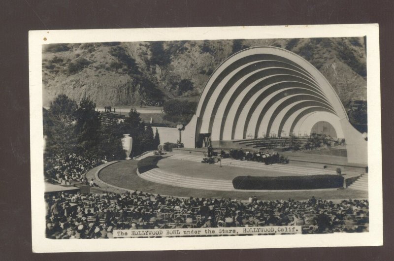 RPPC HOLLYWOOD CALIFORNIA THE HOLLYWOOD BOWL VINTAGE REAL PHOTO POSTCARD