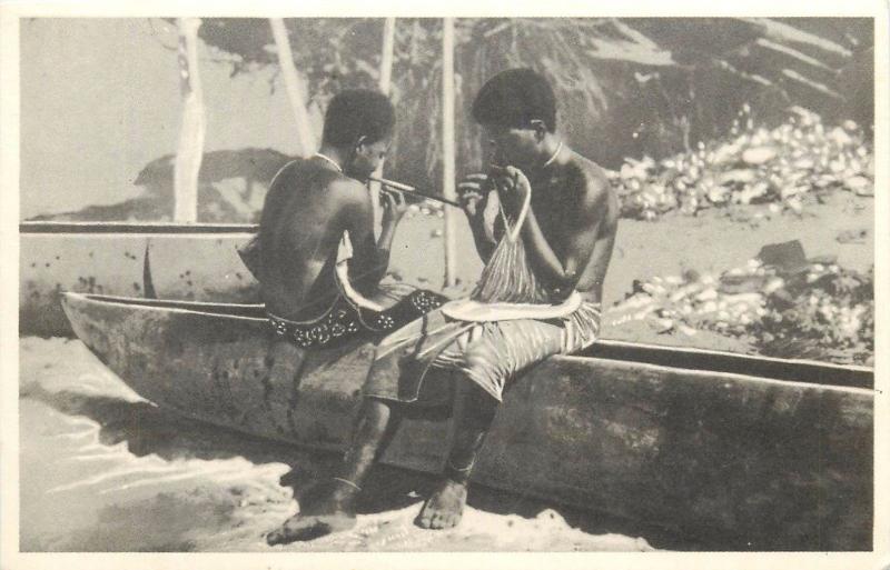 Belgian Congo ethnic fishermen 