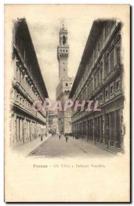 Old Postcard Firenze Gli Uffizi e Palazzo Vecchio