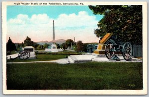 Gettysburg Pennsylvania 1930s Postcard High Water Mark Of Rebellion Civil War