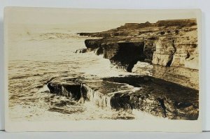 Rppc The Beautiful Sunset Cliffs Point Loma California Real Photo Postcard O7