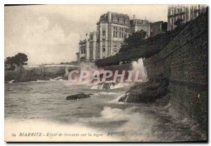 Old Postcard Biarritz breakers effects worthy